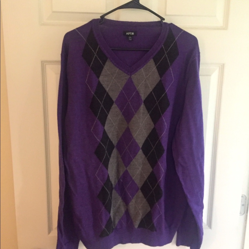 Argyle Sweater LS - XXL -Purple 🍇